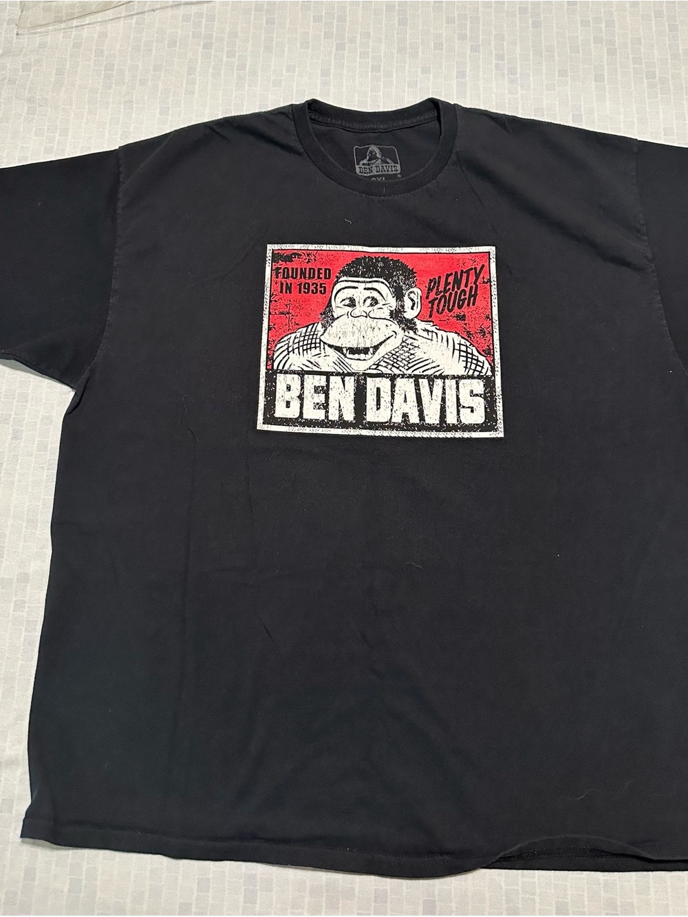 Ben Davis Black Short-Sleeve Tee with Red & White Logo